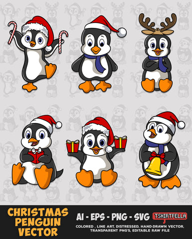 Christmas Penguin Vector Bundle FOR SALE
