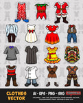 CLOTHES MIX AND MATCH SET VECTOR FOR SALE