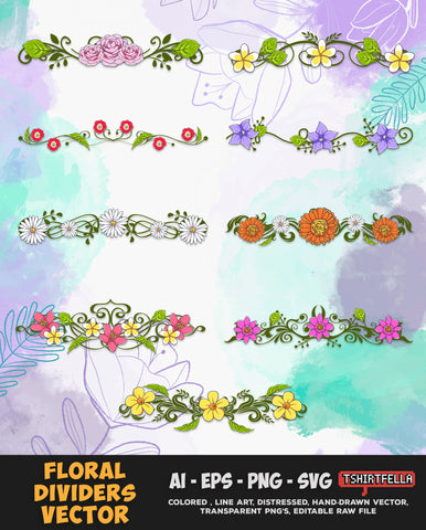 Floral Dividers Vector Bundle