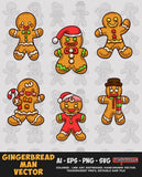 Gingerbread Man Vector Bundle FOR SALE