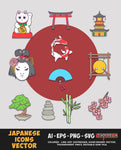 Japanese Icons Vector Bundle FOR SALE