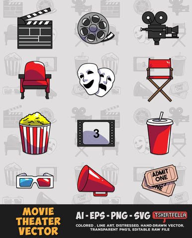Movie Theater Vector Bundle FOR SALE