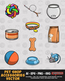 Pet Shop Accessories Vector Bundle