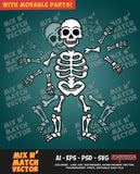SKELETON MIX AND MATCH SET VECTOR FOR SALE