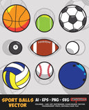 Sport Balls Vector Bundle FOR SALE